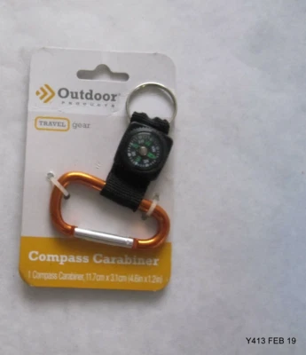 Mosquetón exterior naranja con brújula 54078 Foto 1 de 3