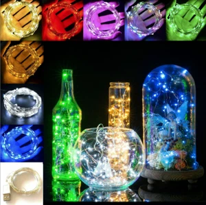 USB LED Micro Reisdraht Kupfer Lichterkette Weihnachten Party Deko xmas UK - Bild 1 von 11