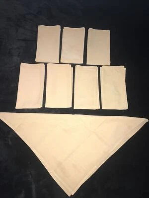 Set of 8 Tan 19" x 19"  Square Cloth  Cotton Blend Napkins - Image 1 of 4