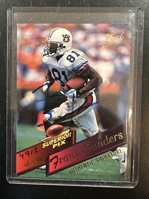 1995 Superior Pix /5000 Frank Sanders #62 Autograph Rookie Card - Image 1 of 2