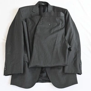 Pronto Uomo 40R 32x30 Gray Stripe 100% Wool Mens Jacket Pants Suit - Picture 1 of 12