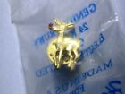 SEALED 24K Gold Electroplated Genuine Ruby Deer Pin Bambi Rudolph Made in USA