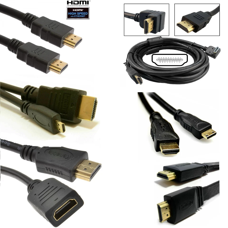 0.5m-10m HDMI Premium Gold Cable Lead to Mini Micro Female Male DVI - Image 1 of 1