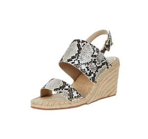 Kenneth Cole Women's Olivia Wedge Heel Espadrille Sandals Black/ White Size 8.5 - Picture 1 of 1