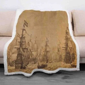 Great Swarms Of Warships At Sea 3D Cálido Peluche Lanza Sofá Picnic Sofá Sofá - Imagen 1 de 6