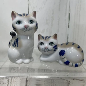 Henriksen blau und weiß Porzellan japanische Katzen Salz und Pfefferstreuer - Bild 1 von 17