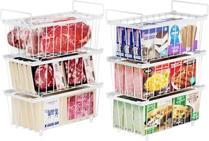 Ispecle Gefrierschrank Organizer Behälter – 6Er Gefriertruhe Körbe Für 198L Tief - Bild 1 von 9