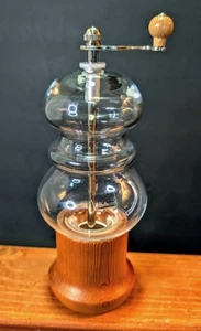 SEA Glass Kosta Sweden Glasbruk AB Peppermill~Björn Ramel Design~Wood & Glass - Picture 1 of 10