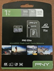 PNY Pro Elite V30 Micro SDXC 1TB Flash Card - Picture 1 of 2