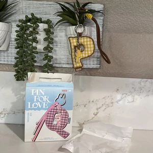 POP MART Labubu The Monsters Pin For Love Alphabet P Letter Pendant Key Chain - Picture 1 of 4