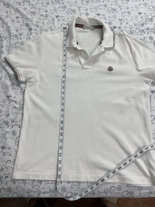 Moncler White Logo Polo T-shirt Large - Picture 1 of 5