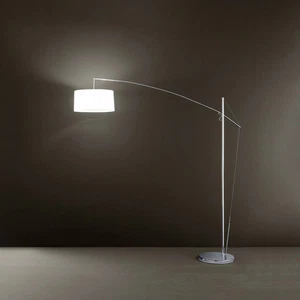 Piantana Contemporanea Demetra Metallo Cromo Bianco 2 Luci E27 - Imagen 1 de 1