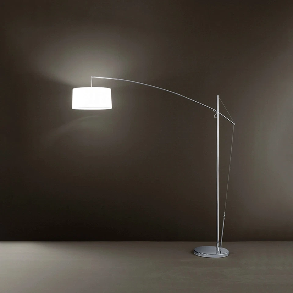 Piantana Contemporanea Demetra Metallo Cromo Bianco 2 Luci E27 - Immagine 1 di 1