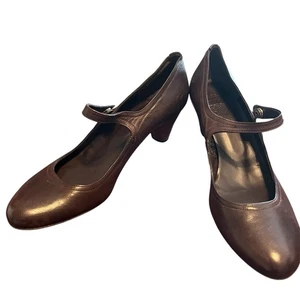 Womens N.D.C. Made By Hand Emmy Mary Jane Pumps Brown Leather Women's Size 9.5 - Picture 1 of 9
