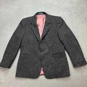 Harris Tweed Jacket Adult 42R Grey Country Hunting Outdoor Weave Blazer Men - Picture 1 of 16