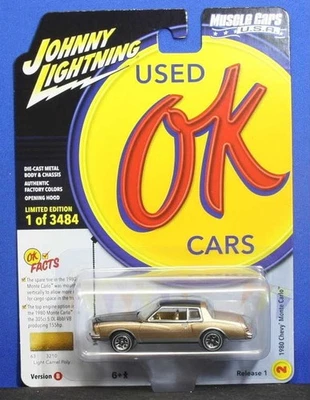 1/64 Johnny Lightning 1980 Chevy Monte Carlo (cameo leggero/nero) - Immagine 1 di 2