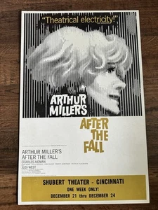 Poster cartolina finestra Arthur Miller dopo la caduta 22" x 14" teatro Shubert - Foto 1 di 8