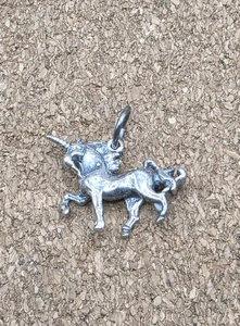 Mythical Unicorn 925 Sterling Silver Necklace Charm Pendant Vintage - Picture 1 of 2