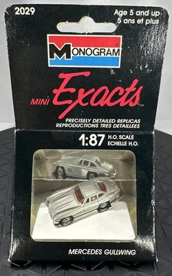 Monogram Mini Exacts #2029 1950's Silver Mercedes 300SL Gullwing 1:87 Scale 1989 - Image 1 of 4