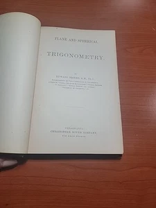 PLANE & SPHERICAL TRIGONOMETRY, 1891, Edward Brooks Richards, 1st Edition - Picture 1 of 8