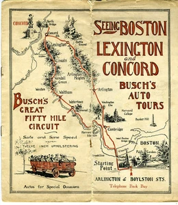 1910 Brochure Seeing Boston Lexington & Concord on Busch's Auto Tours - Bild 1 von 2