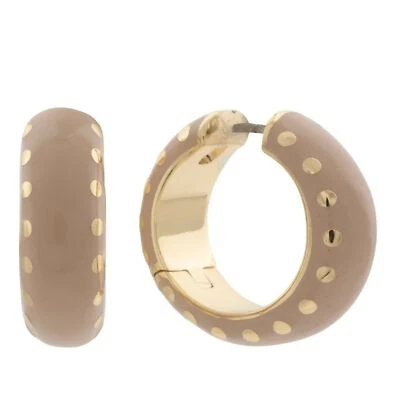 Gorjana Nuevos Pendientes de Aro Asher Esmalte y Chapado en Oro 18k Latón Color Piedra Tostada Foto 1 de 4