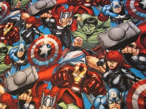 1 Yard Cotton Fabric "Marvel Avengers Packed"  Springs - NEW - Picture 1 of 3