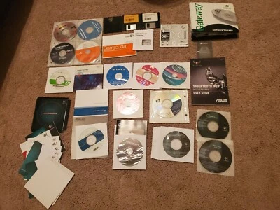 Miscellaneous PC software Asus, Microsoft, HP, Logitech, Gateway Disc Binder - Image 1 of 4