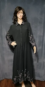 Reborn Maxi Dress Women XL Renaissance Festival Retro Classic Gray Floral Relax - Picture 1 of 16