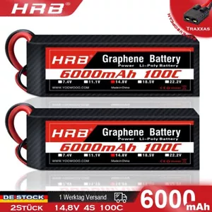 2Stück Graphen HRB 14,8V 6000mAh 4S Lipo Akku für RC Traxxas X-Maxx Maxx UDR XRT - Bild 1 von 7