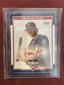 2017 USA Baseball Stars and Stripes 17U Signatures #11 Sean Mullen Auto #/10 Red - Picture 1 of 2