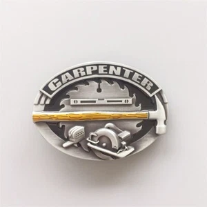 Vintage Enamel Tradesman Carpenter Hammer Belt Buckle also Stock in the US - Picture 1 of 6