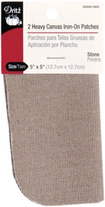 Dritz 55245-9AC Iron-On Heavy Canvas Patches 5"X5" 2/Pkg-Stone - Picture 1 of 1