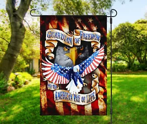 Bandiera da giardino Guardian of Freedom American Way of Life USA doppia faccia 12x18 005 - Foto 1 di 2
