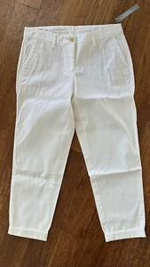 Talbots NWT Women's Khaki Girlfriend White Chino Pants Size 2P $79.50 30” X 25.5 - Picture 1 of 6