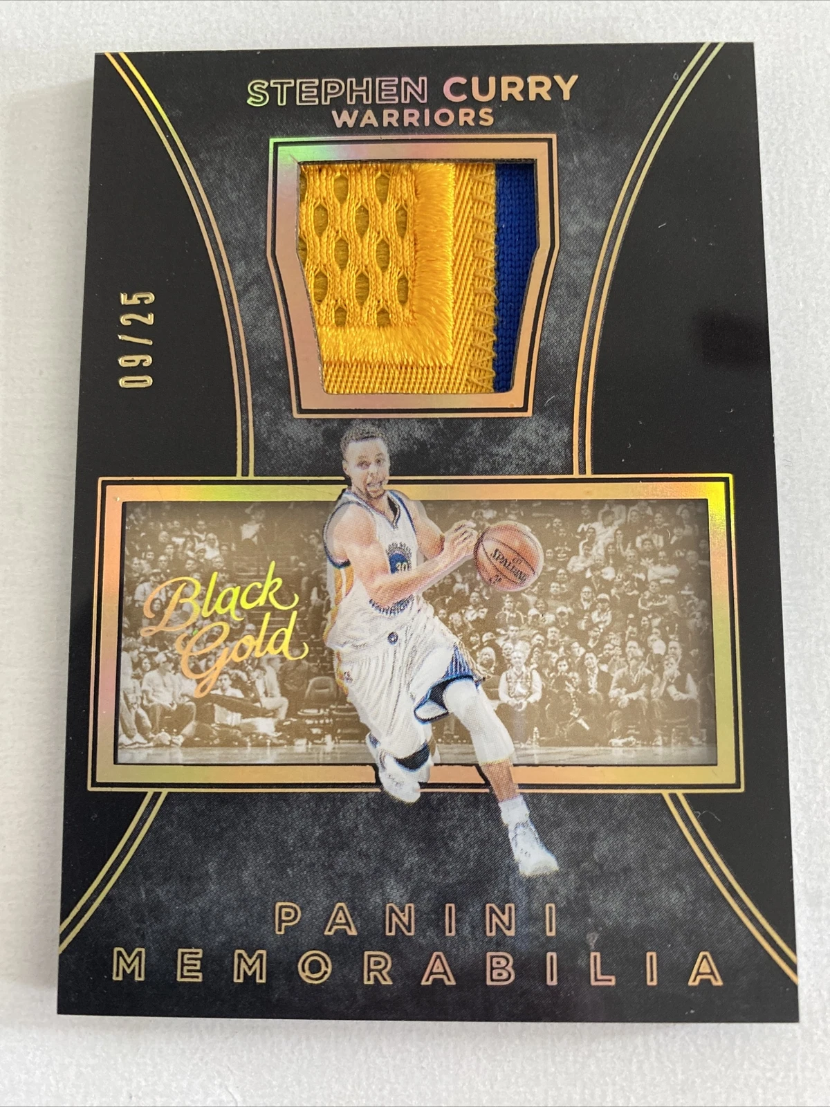 2015-16 panini black gold Memorabilia PRIME STEPHEN CURRY 09/25 High End Patch!