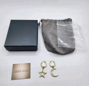 Heidi Daus so bezaubernde Mond Stern Ohrhänger Himmelsschmuck goldfarben  - Bild 1 von 3