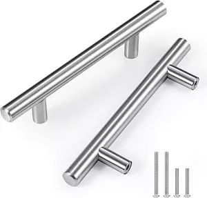 10Pcs Kitchen Cabinet Door Drawer Cupboard T Bar Handle 90mm Centre 150mm Length - Picture 1 of 6