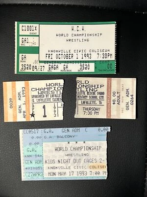 WORLD CHAMPIONSHIP WRESTLING WCW ticket stub Lot All From 1993 Sting, Lex Luger - Image 1 of 2
