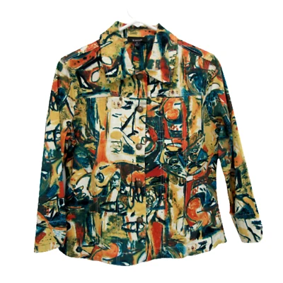 Chaqueta Denim Kaktus Talla Pequeña Colorida Ligera Elastizada Usable Arte Foto 1 de 4