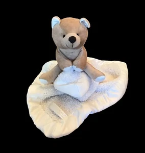 Barefoot Dreams Bear Lovey Security Blanket Cozychic 15x15” Beige - Picture 1 of 5