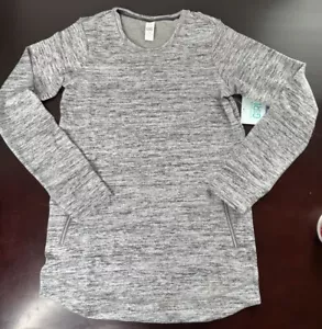 Athleta Girl Size XL / 14 Kickin' It Tunic Top Heathered Gray Kangaroo Pocket - Picture 1 of 8