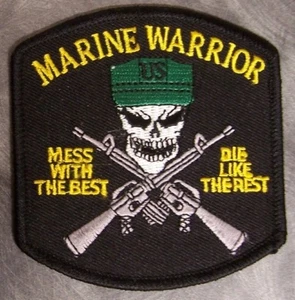 Embroidered Military Patch USMC Marine Mess with Best Die like Rest NEW black - Picture 1 of 1