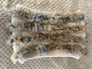 Bujibaja Wool And Rabbit Fur Infinity Scarf Neck Warmer Warm Soft Snow Bunny - Picture 1 of 7