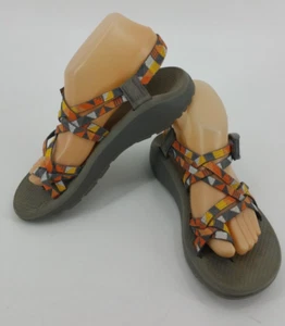 Chaco ZCloud X2 Womens 8 Orange/Yellow Multi Hiking Outdoor Sports Sandals Shoes - Picture 1 of 14