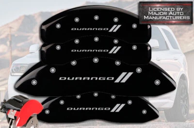 2011-2025 道奇 "Durango //" 前 + 后黑色 MGP 刹车盘卡钳盖 4p — 第 1/4 张图片