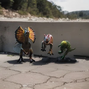 Figura de acción de dinosaurio Dilophosaurus Tyrannosaurus de 8" juguete - WM84495 lote de 3 - Imagen 1 de 12