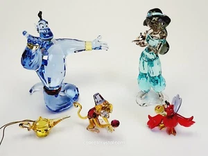 SWAROVSKI Disney's ALADDIN SET 5 PEZZI: PRICESS JASMINE, Geni, Lampada, Abu & Iago - Foto 1 di 24