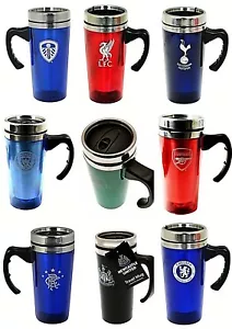 THERMAL CLUB CRESTED ALUMINIUM TRAVEL MUG SAFE HOT TEA COFFEE CUP HOLDER - Picture 1 of 22