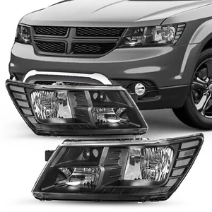For 2009-2018 Dodge Journey Headlight Black Clear Corner Headlamp Left&Right 2PC - Bild 1 von 7